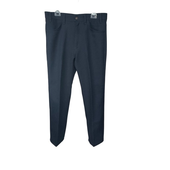 Vintage Navy Levi's Polyester Straight Leg Work Trousers, 35x30 - Picture 1 of 9